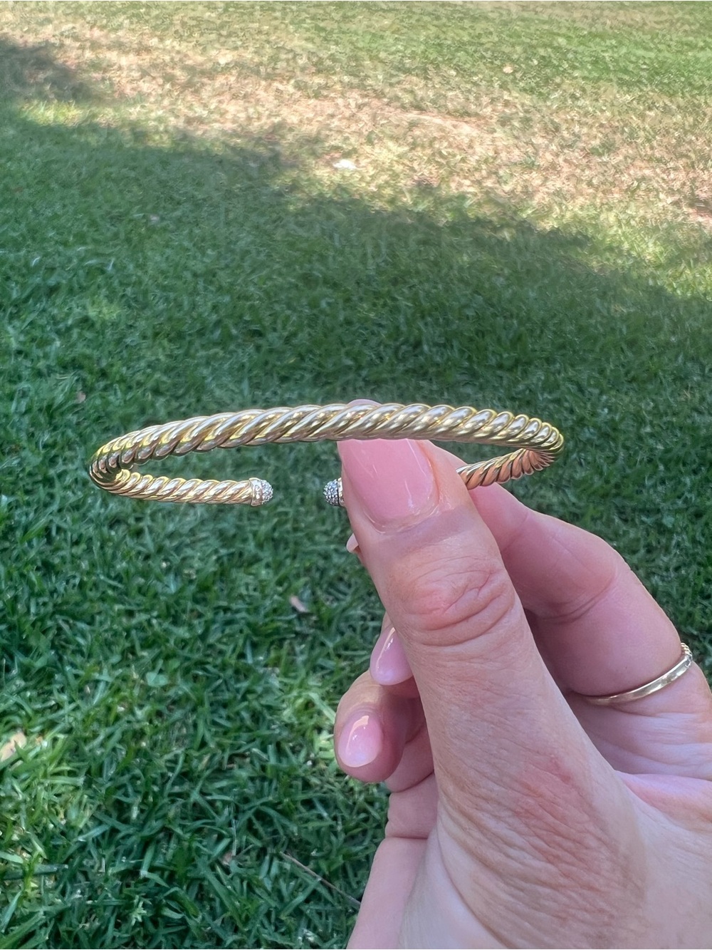 David Yurman Gold-Tone Twisted Cable Cuff Bracelet - Picture 6 of 6